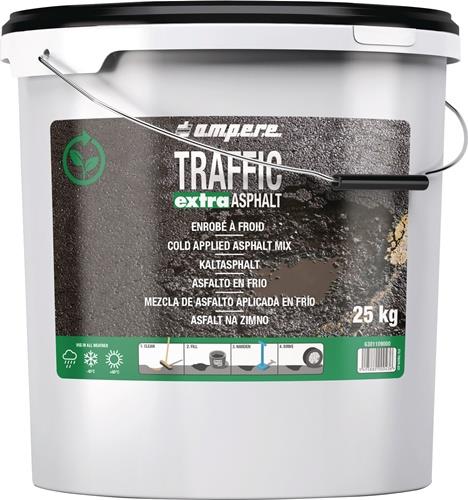 AMPERE Kaltasphalt TRAFFIC ext.ASPHALT® 25kg schwarz Eimer AMPERE