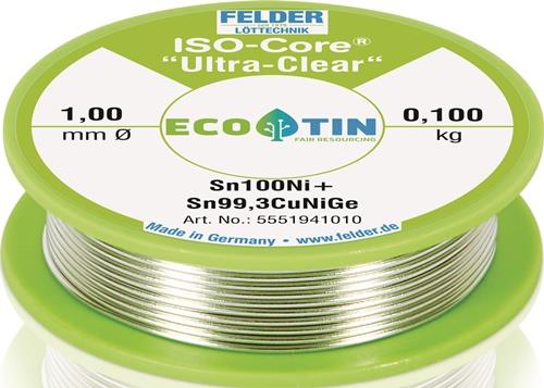 FELDER Lötdraht ISO-Core® UltraClear 1mm 100g Sn100Ni+ FELDER