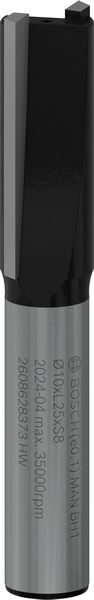 BOSCH Nutfräser Standard for Wood, 8 mm, D1 10 mm, L 25,4 mm, G 56 mm