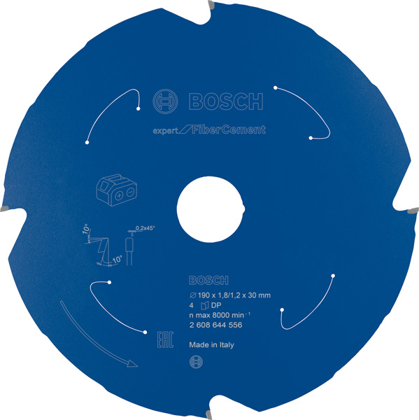 BOSCH Akku-Kreissägeblatt Expert for Fibre Cement, 190 x 1,8/1,2 x 30, 4 Zähne