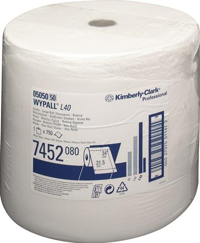 WYPALL Wischtuch WYPALL L40 7452 L315xB310ca.mm weiß 1-lagig 750 Tü./Rl.WYPALL