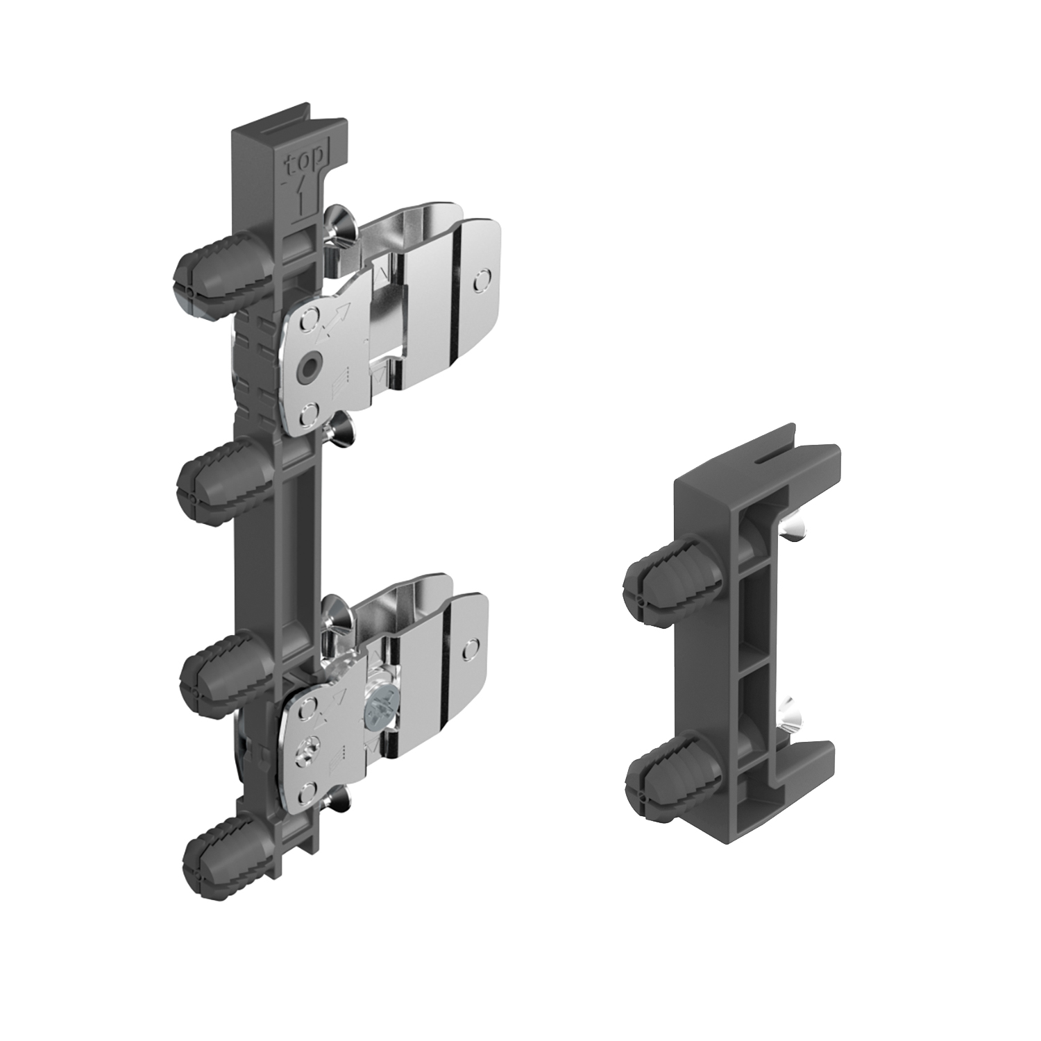 HETTICH AvanTech YOU Set Frontbefestigung und Stabilisator für Zarge, Höhe 251 mm, zum Einschlagen, 9359508