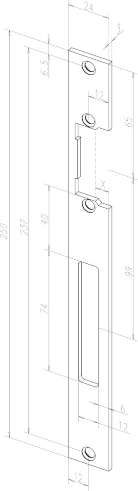 effeff Flachschließblech für Türöffner 690, Edelstahl effeff Flachschließblech für Türöffner 690, Edelstahl