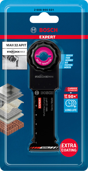 BOSCH EXPERT MultiMax MAII 32 APIT Blatt für Multifunktionswerkzeuge, 32 mm. Für oszillierende Multifunktionswerkzeuge
