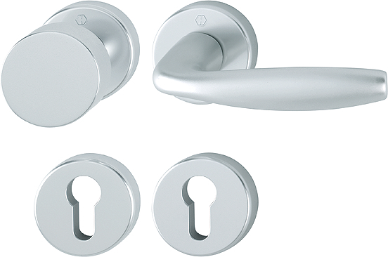 HOPPE® Wechselgarnitur mit Rosetten New York 58/42KV/42KVS/1810, Aluminium