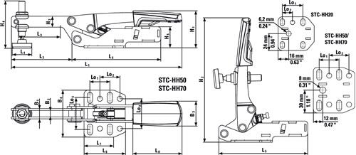 BESSEY Waagrechtspanner STC-HH50 Gr.50 waagrechte Grundpl.BESSEY