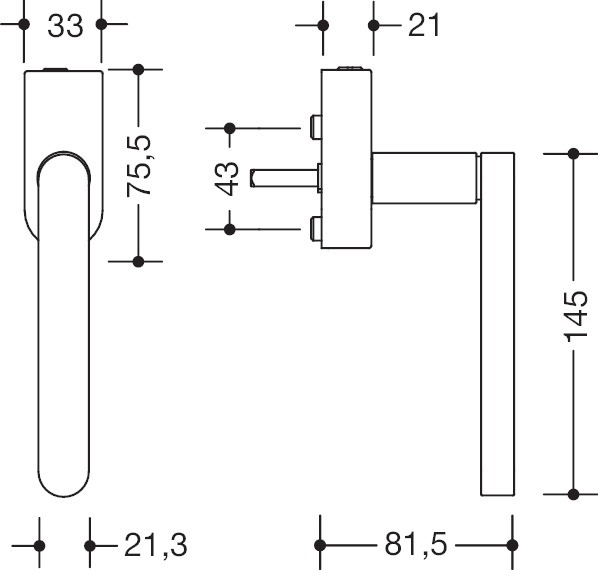 HEWI Fenstergriff absperrbar 270XAFGA.1, Edelstahl