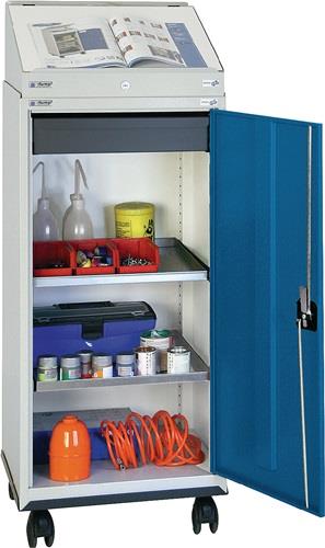 STUMPF Werkzeugschrankset m.Pultaufsatz H1310xB500xT500mm lichtgrau/blau STUMPF