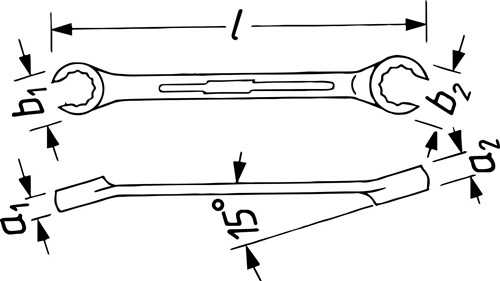 HAZET Doppelringschlüssel 612 30x32mm 300mm HAZET