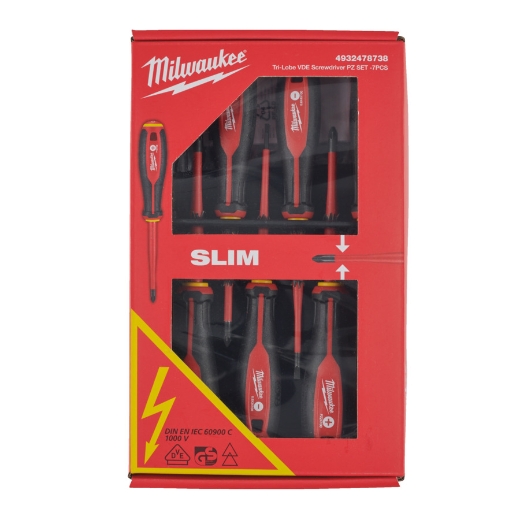 Tri-Lobe VDE Screwdriver PZ SET -7PCS