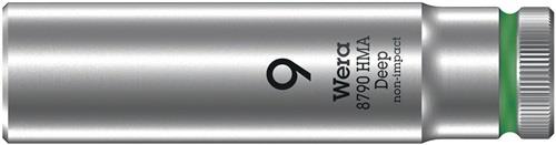 WERA Steckschlüsseleinsatz 8790 HMA Deep Außen-6-kant SW9mm 4-kant 1/4Zoll CrV L.50mm