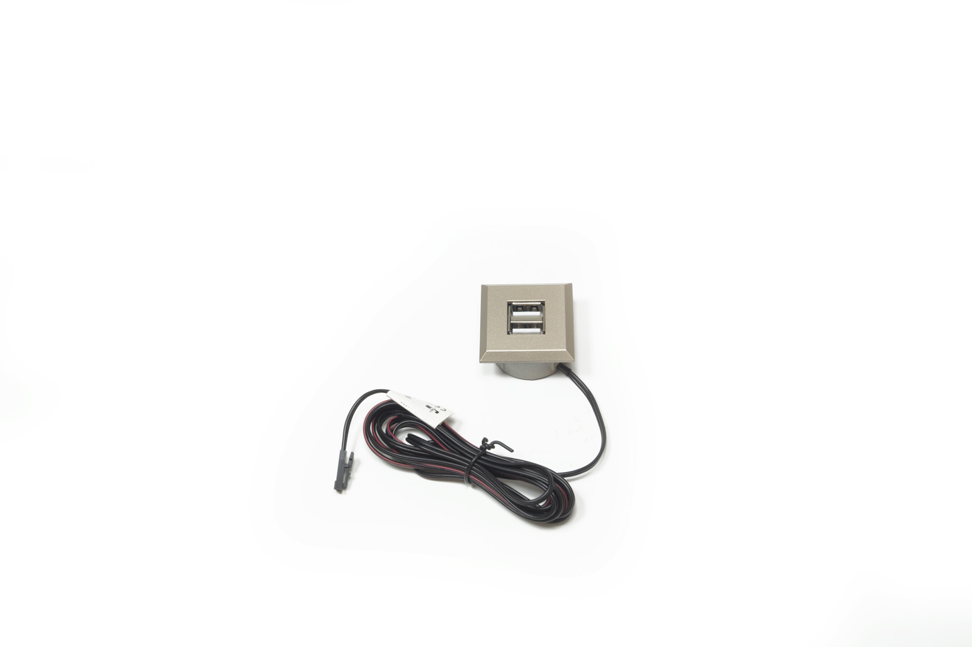 L&S USB Doppelsteckdose 12 V max 1x2,1A, 2x 1,05A 1,8 m Zuleitung Edelstahl