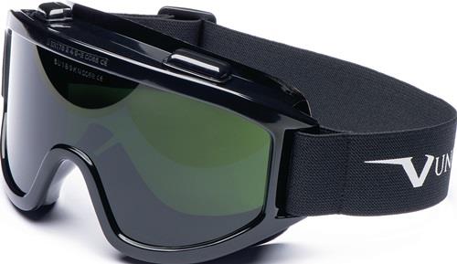 UNIVET Vollsichtschutzbrille 601 EN166,EN169,EN175 Rahmen grau/Scheibe grün IR5 PC