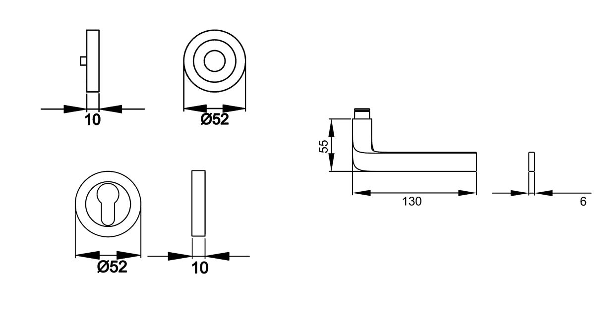 KARCHER DESIGN Drückergarnitur ER87 PZ0 71 - Las Vegas, Profilzylinder, Edelstahl