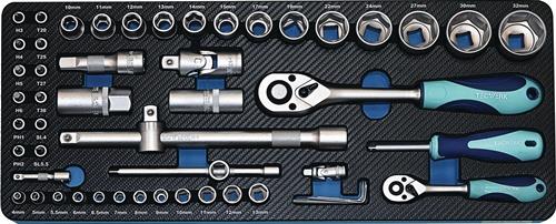 TECWERK Steckschlüsselsatz 55-tlg.1/4+1/2 Zoll SW 4-32mm Z.20/36 6KT TECWERK