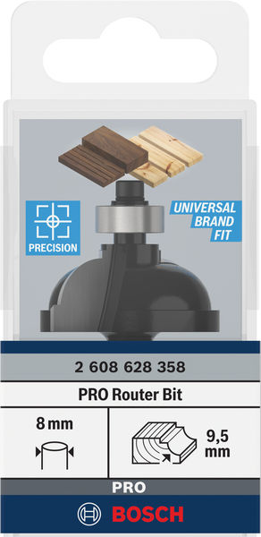 BOSCH Profilfräser F, 8 mm, R1 9,5 mm, D 35 mm, L 16,2 mm, G 59 mm