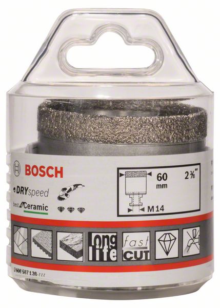 BOSCH Diamanttrockenbohrer Dry Speed Best for Ceramic, 60 x 35 mm