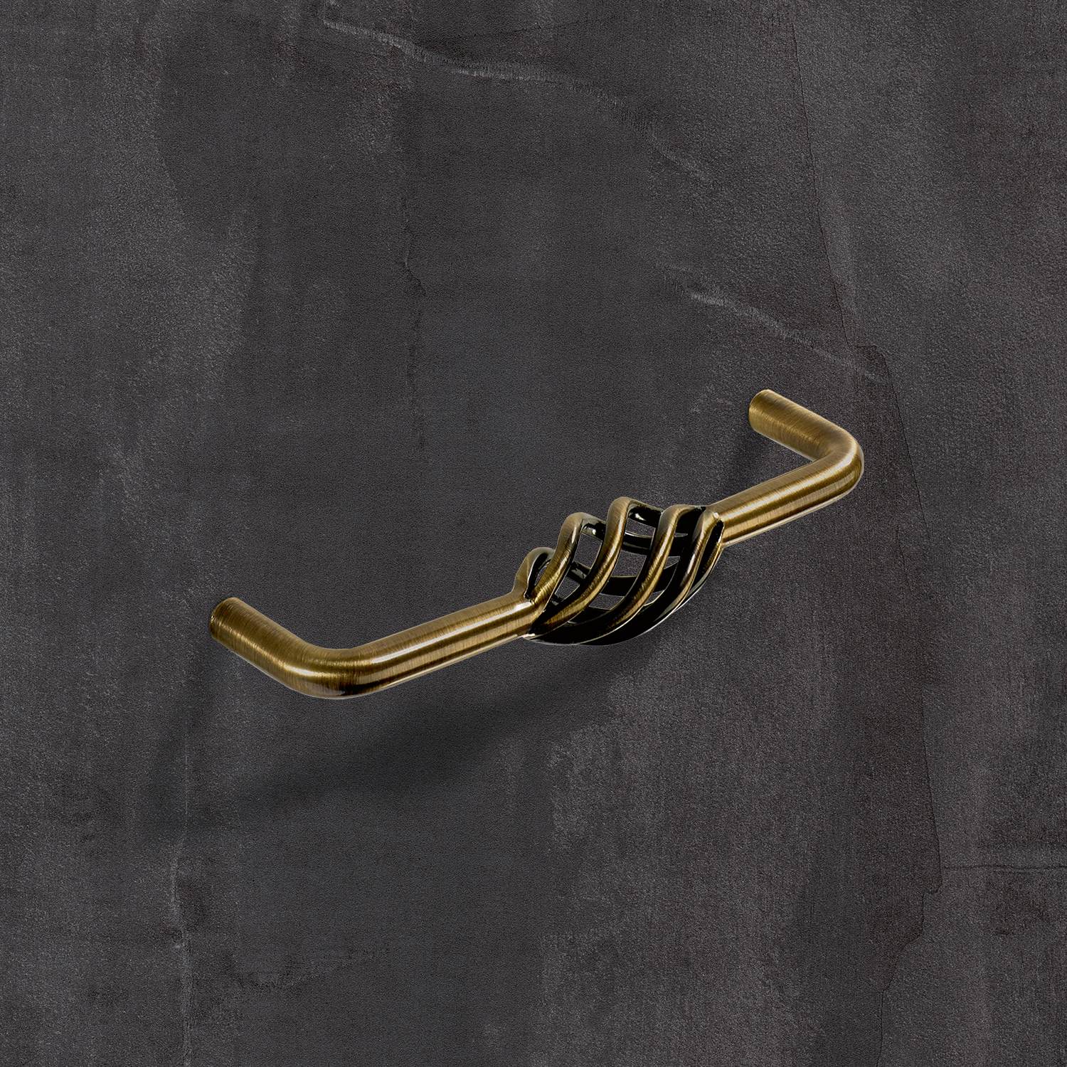 HETTICH Griff Malaca, •–• 128, L 136 mm, H 40 mm, ø 12 mm, Messing Optik antik, 9070945 HETTICH Griff Malaca, •–• 128, L 136 mm, H 40 mm, ø 12 mm, Messing Optik antik, 9070945