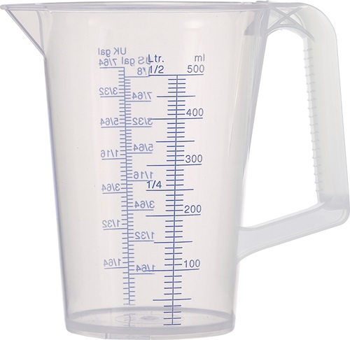 PRESSOL Messbecher 0,5l blau bedruckte Skala PP PRESSOL