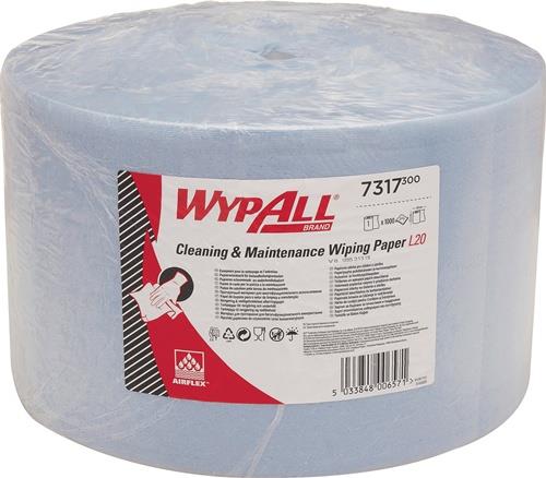 KIMBERLY-CLARK Wischtuch WYPALL L20 EXTRA+ 7317 L.ca.380 mmxB.ca.235mm blau 2-lag.KIMBERLY-CLAR
