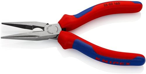 KNIPEX Flachrundzange L.160mm flach/rund ger.pol.Mehrkomp.-Hüllen KNIPEX