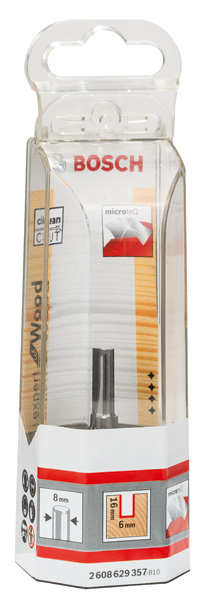 BOSCH Nutfräser Vollhartmetall Expert for Wood, 8 mm, D1 6 mm, L 16 mm, G 51 mm