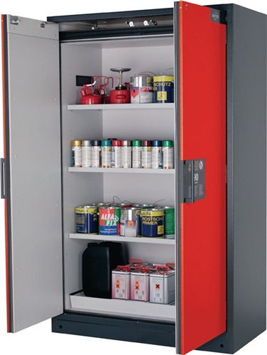 ASECOS Sicherh.-Schrank Typ 90 H1953xB1193xT615mm grau/rot Vollblechtüren