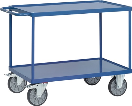 FETRA Tischwagen Bügel waagerecht 2Stahlblechwan. L1000xB700mm Rand-H.10mm brillantbl.