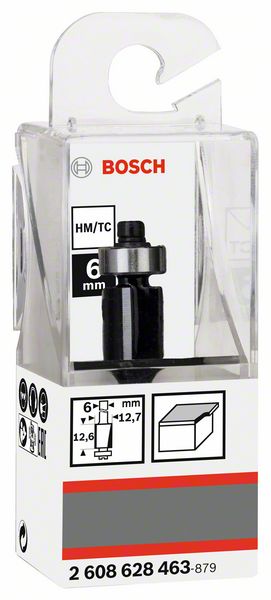 BOSCH Bündigfräser 6 mm, D1 12,7 mm, L 12,7 mm, G 56 mm