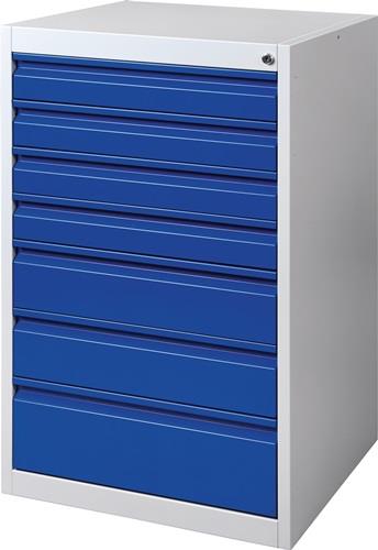 Nordwest Schubladenschrank BK 600 H1000xB600xT600mm grau/blau 7 Schubl.Einfachauszug