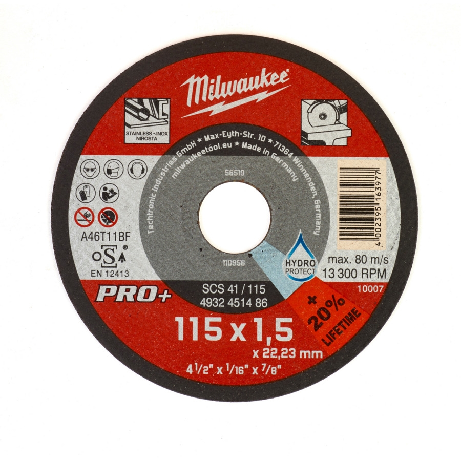 MILWAUKEE SCS41 1,5 mm Metalltrennscheibe PRO+ INOX 125 mm