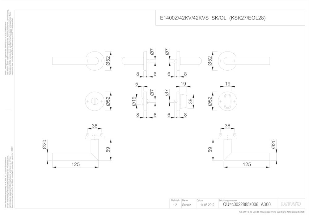 HOPPE® Drückergarnitur mit Rosetten Amsterdam E1400Z/42KV/42KVS, Edelstahl, 12033224 HOPPE® Drückergarnitur mit Rosetten Amsterdam E1400Z/42KV/42KVS, Edelstahl, 12033224