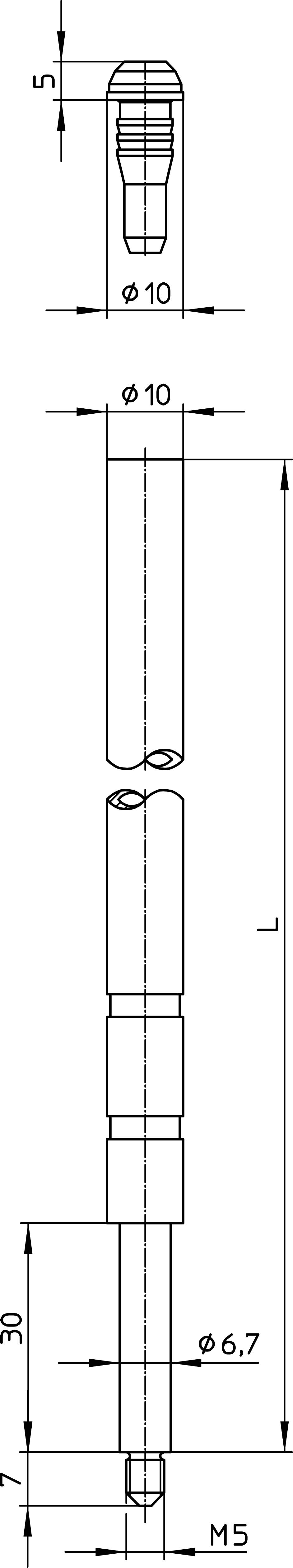 WILKA 9648 Treibriegelstange hohl