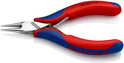 KNIPEX Elektronik-Greifzange Gesamt-L.115mm rundspitze Backen Form 3 Mehrkomp.-Hüllen