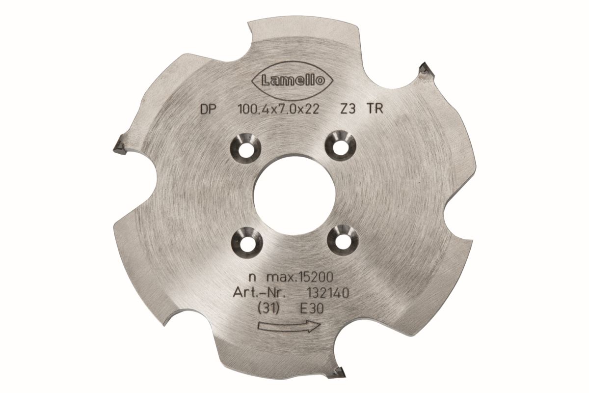 LAMELLO P-System Nutfräser für Zeta, DP, Ø100.4x7xØ22 mm, Z3, NL 4, 132140