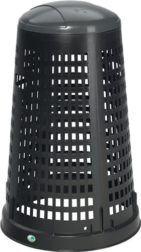 VAR Korbständer D525xH880mmPP schwarz Deckel grau f.120l Säcke