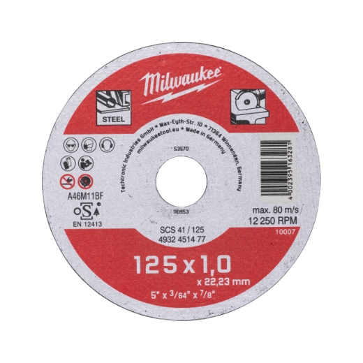 MILWAUKEE SCS41 1 mm Contractor Metalltrennscheibe Contractor 125 mm