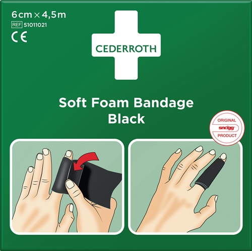 CEDERROTH Soft Foam Bandage selbsthaftend elastisch,schwarz Rl.6cmx4,5m CEDERROTH