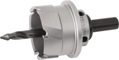 TECWERK Lochsäge D.55mm Schnitt-T.20mm HM-bestückt m.Bohrer u.Feder TECWERK