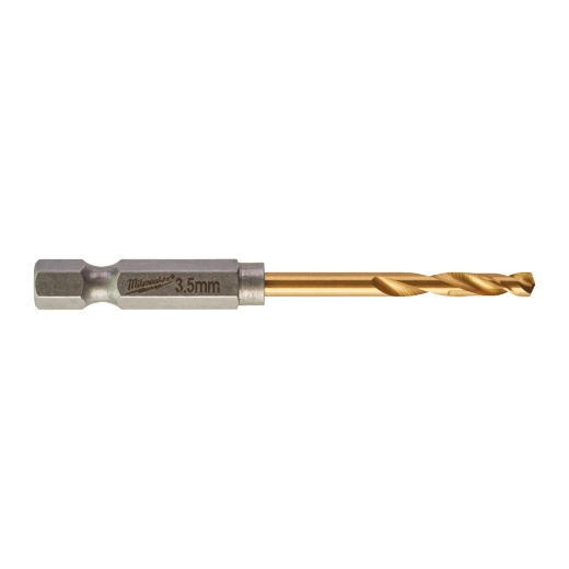 MILWAUKEE 3,5 x 69 mm SHOCKWAVE Metallbohrer HSS-G RED HEX Titan 1/4" 10er Pack