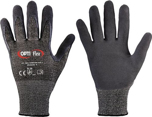 OPTIFLEX Schnitthandschuh Comfort Cut Gr.7 schwarz meliert/schwarz EN 388 PSA II 12 PA
