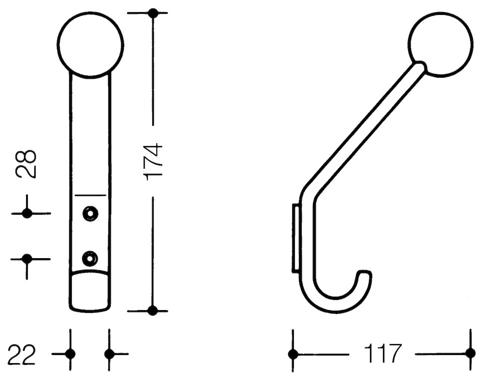 HEWI Hut- und Mantelhaken 477.90.080, Polyamid, 477.90.080 36 HEWI Hut- und Mantelhaken 477.90.080, Polyamid, 477.90.080 36