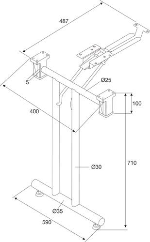 BMB Klapptisch-Gestell CR pol.H.710-715mm Befestigungsschrauben BMB