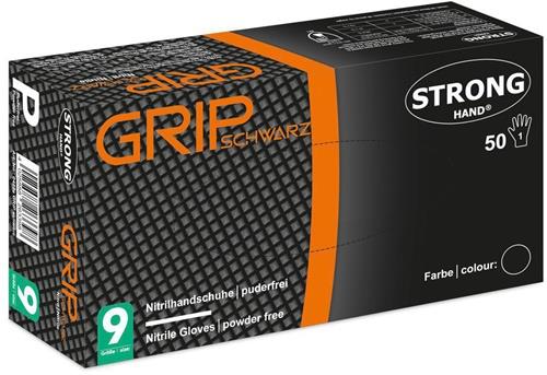 STRONGHAND Einw.-Handsch.Grip Schwarz Gr.8 schwarz Nitril 50 St./Box