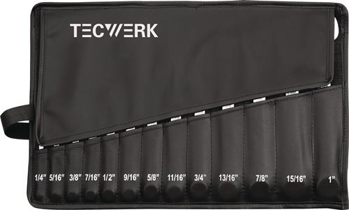 TECWERK Ringmaulschlüsselsatz 13-tlg.SW 1/4-1 Zoll Form A CV-Stahl TECWERK