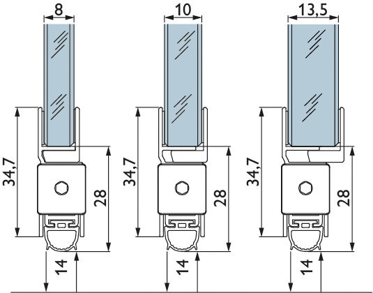 HERMAT Glastürdichtung 6501 GLAS UNI, 1-seitig, Silikon