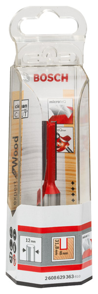 BOSCH Nutfräser Expert for Wood, 12 mm, D1 8 mm, L 31,8 mm, G 76 mm