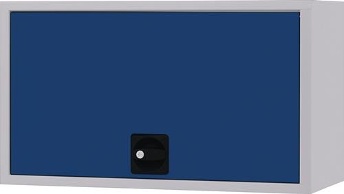 BEDRUNKA+HIRTH Hängeschrank H400xB700xT310mm Vollblechtür lichtgrau/signalblau