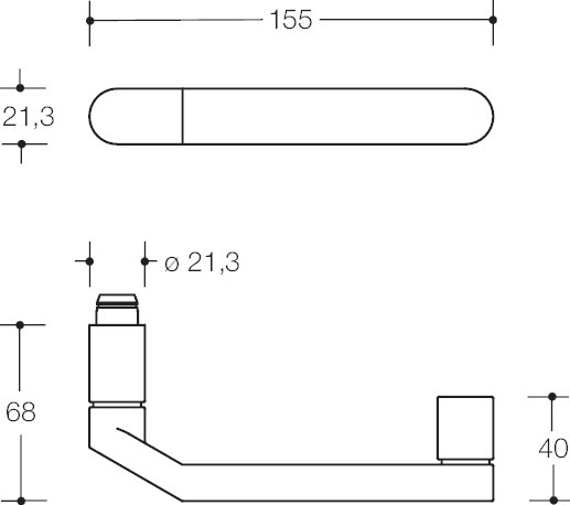 HEWI Halbgarnitur ohne Schlüsselrosette 270XAH51.340, VK 9 mm, Edelstahl