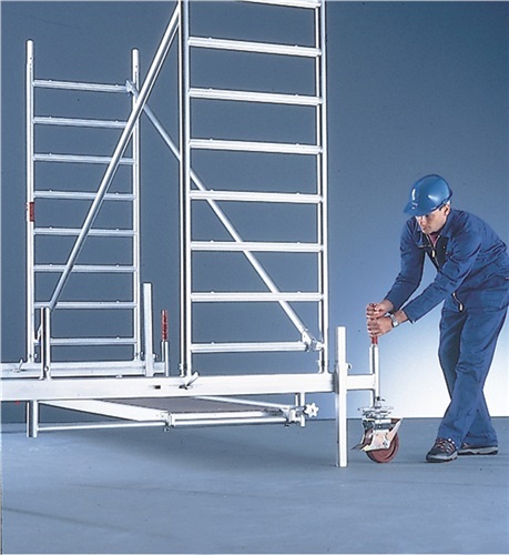 LAYHER Fahrgerüst Uni Stand.P2 Arbeits-B750xL2850mm Alu.Gerüsthöhe 5580mm 2 kN/m²